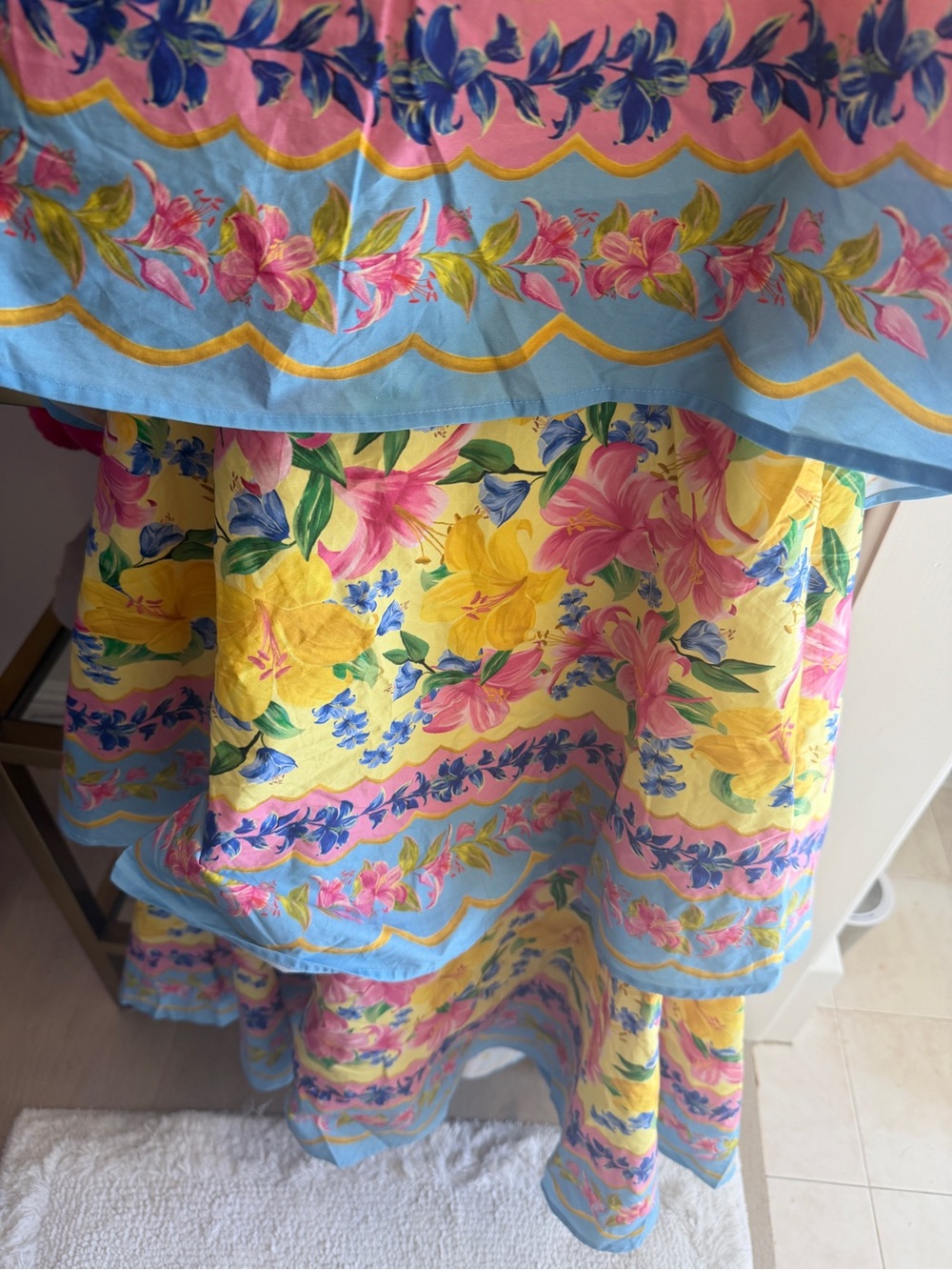 FARM Rio Yellow Floral Tiered Maxi Dress with Pink & Blue Accents - Picture 5 of 10